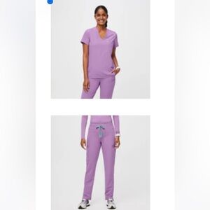 NWT figs scrub set lilac